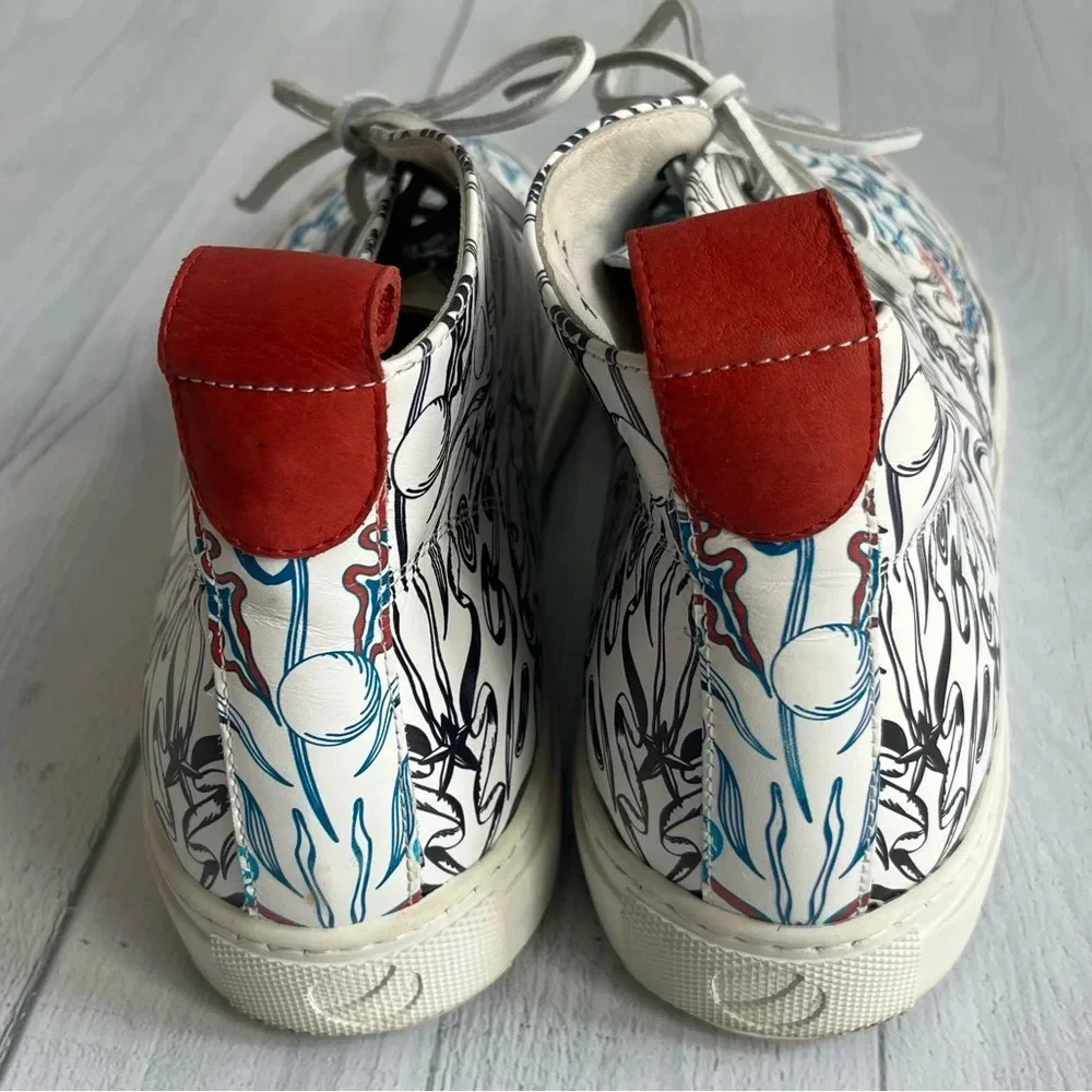 RARE Del Toro x Pepsi Live For Now Blue & Red Printed Leather Chukkas Size 11